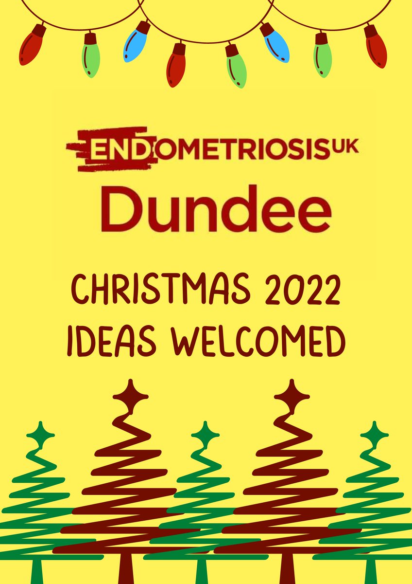 EndoDundee's tweet photo. ⛄ Fancy doing something as a group this Xmas? I'm all 👂 for ideas of what YOU would like to do! 

⭐ Meal out
⭐ Drinks
⭐ Cuppa &amp; cake 
⭐ Group activity of some sort
⭐ In-person or online meet with festive attire

Feel free to comment your pref below or add your own! https://t.co/2s6izEcOlS