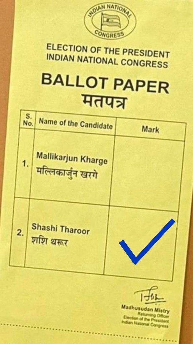 Vote for ⁦@ShashiTharoor⁩ in the ⁦@INCIndia⁩ Presidential election.