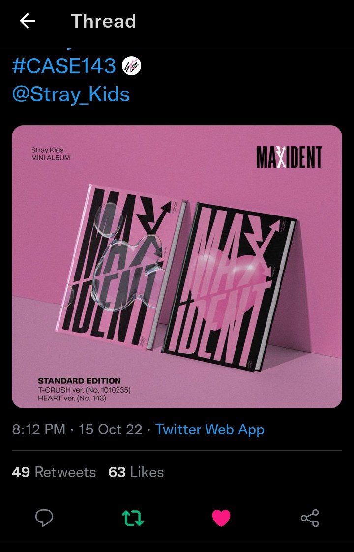sukiddaeng's tweet photo. @phyricshop @Stray_Kids Thank you for the ga!!
@rosieknows_ @chanieyuh @choi_dyu20
#CASE143_3rdWin
#뮤뱅1위_4랑가득_3관왕
#StrayKids16thWin
#CASE143
@Stray_Kids https://t.co/9hSI7UY4UD