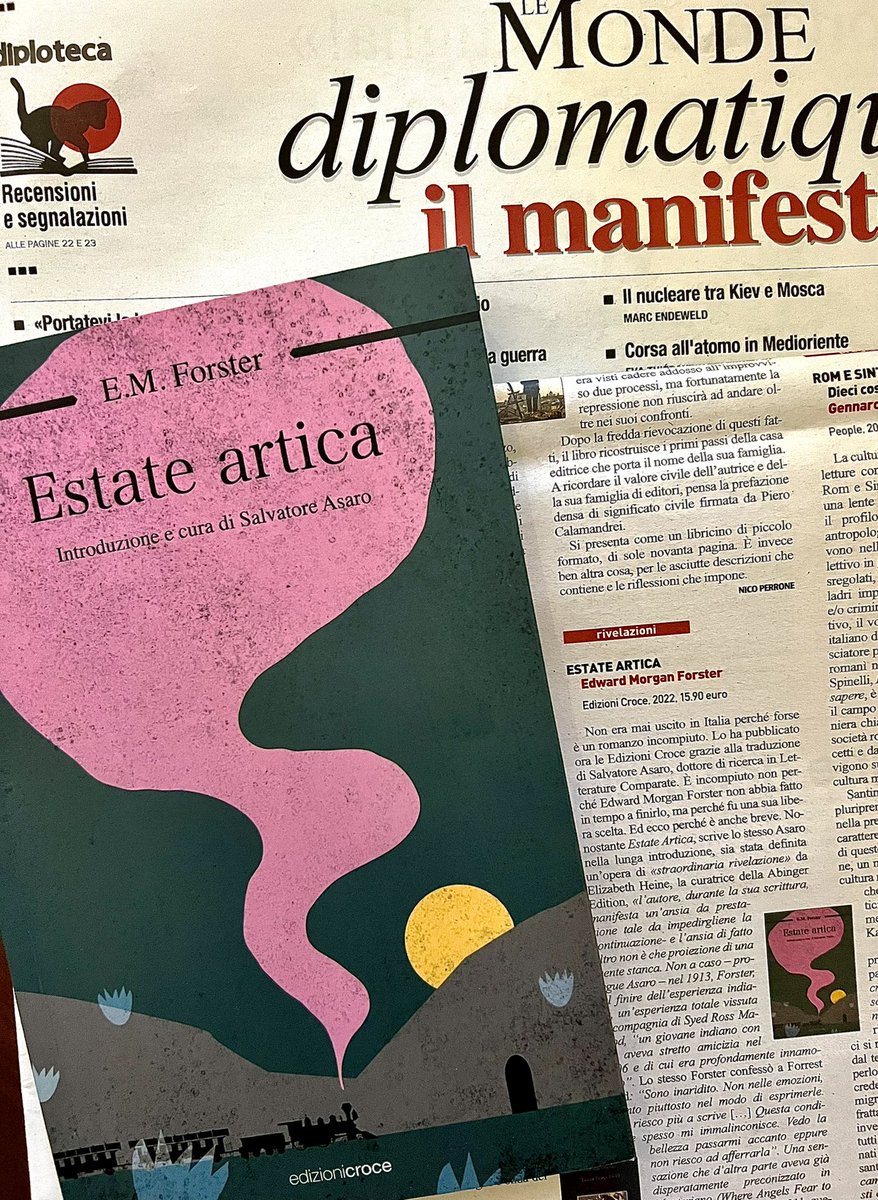 EdizioniCroce's tweet photo. Oggi su @ilmanifesto si parla di #Estateartica di #emforster. 

#book #booktwt #books #booklovers #BookRecommendations #WeekendUpdate #libri #weekendfeeling #weekendflavour #WeekendTop #inglese #english #englishstyle https://t.co/YGCrFxY6VX