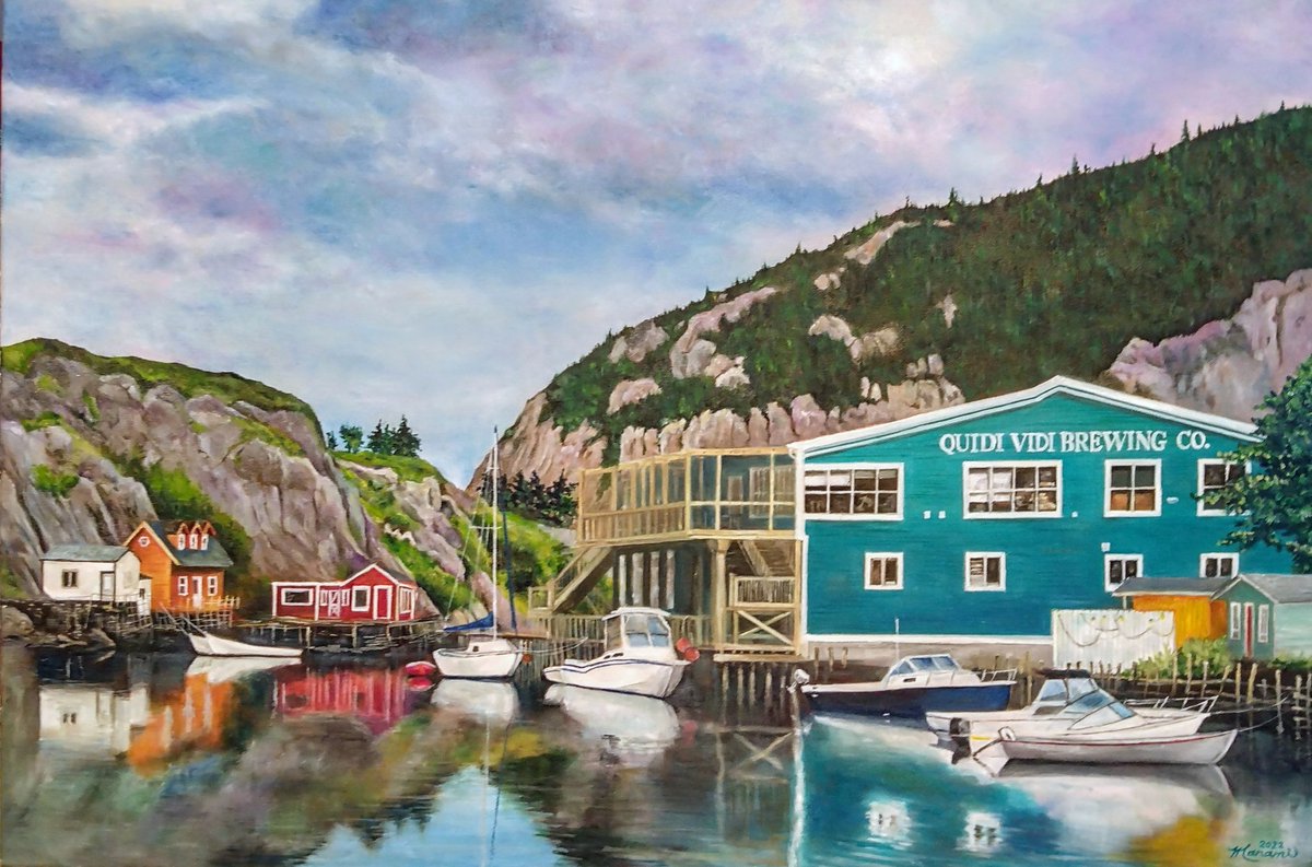 LadybugX20's tweet photo. "Quidi Vidi Bay" 
Newfoundland, Canada
20"x30"(50x76cm) 
Oil on canvas

Instagram: @manami_artdesign https://t.co/x7mp8dOxV9