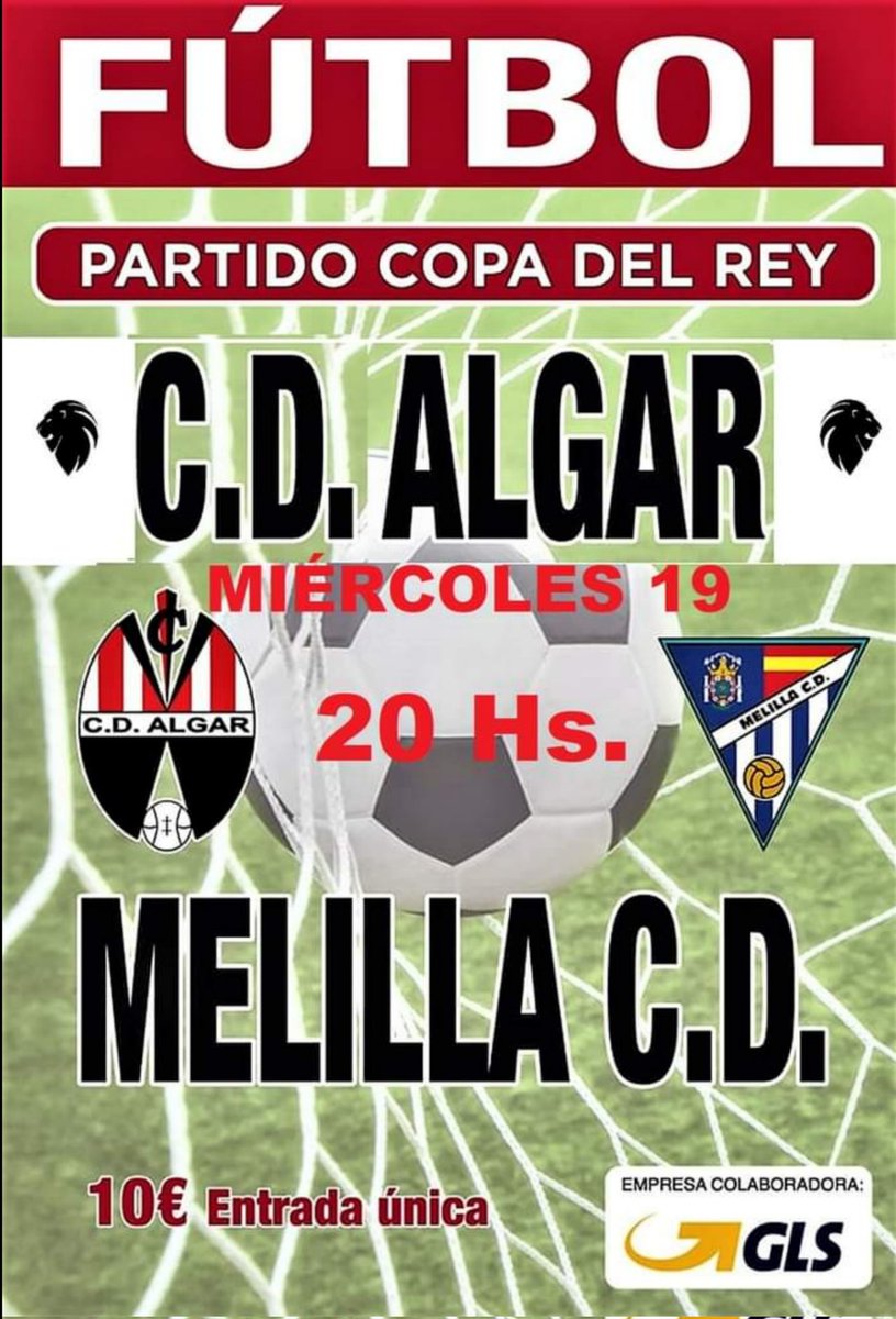 𝐑𝐄𝐂𝐔𝐄𝐑𝐃𝐀 ‼️

Últimos días para adquirir la entrada anticipada para el 𝐏𝐀𝐑-𝐓𝐈-𝐃𝐀-𝐙𝐎 de este miércoles.

🏆Copa del Rey 
🆚 Melilla CD 
⏰ 20:00 horas
📍 Estadio Sánchez Luengo 

¡A LLENAR LA CATEDRAL! ¡VAMOS AFICIÓN!