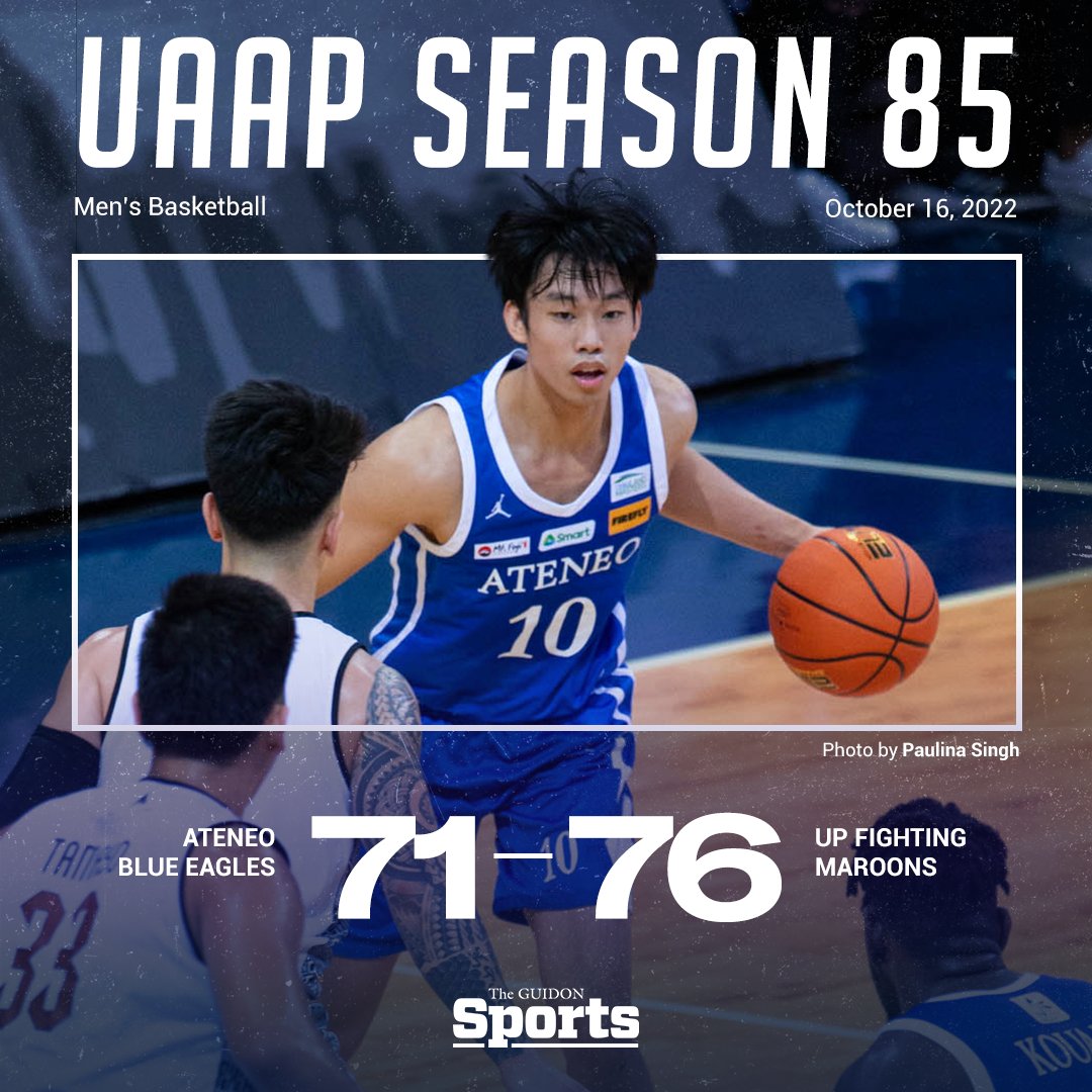 In the much-awaited rematch between Katipunan rivals, the Ateneo Blue Eagles fall to the University of the Philippines Fighting Maroons in an overtime thriller, 71-76. #UAAPBasketball