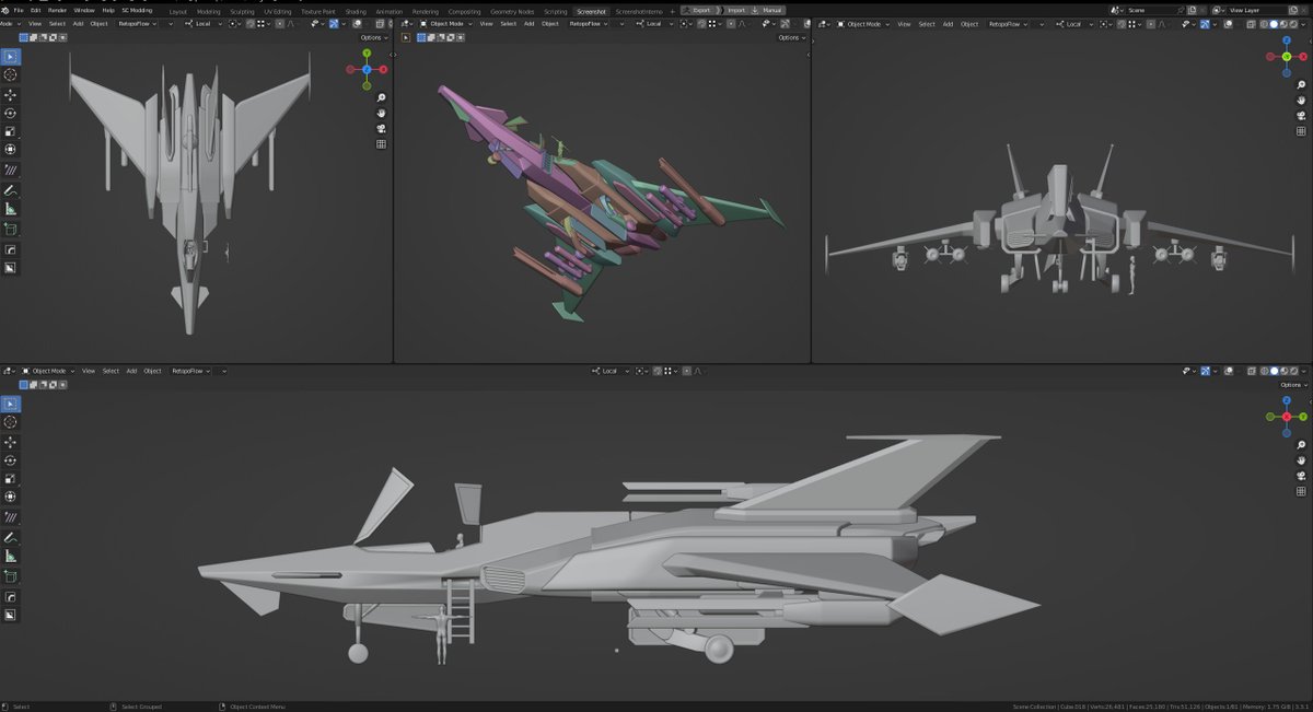 Livio3d's tweet image. I really need to work on my portfolio, but for now  here my &quot;final&quot;  blockout for the #starfighter  i making for the
#assetStoreunity3d , time to start detailing!
#spaceship #indiedev #gamedev #3d #starship #spacesim #starcitizen #b3d #Blender3d #fighter #scifi