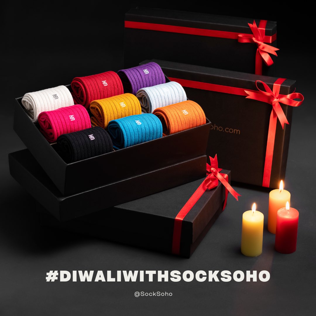socksoho's tweet photo. #Giveaway 

This Diwali, win our premium gift box for your loved ones!❤️

All you've to do is : 
1. Follow @socksoho 
2. Like and retweet this post with #diwaliwithsocksoho
3. Tag your friends &amp; let them participate in this! 

Winners will be announced on 22 Oct! https://t.co/wEFKacrKD1