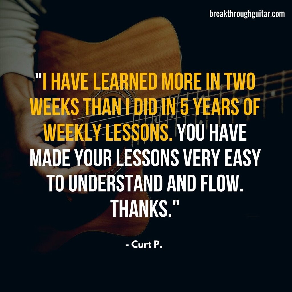 BreakthroughGtr's tweet photo. "I have learned more in two weeks than I did in 5 years of weekly lessons. You have made your lessons very easy to understand and flow. Thanks." - Curt P. 
-
"""There’s a better way to learn lead guitar. NOT endless scales and overwhelming theory… here’s a way to play by FEE… https://t.co/k0ncmLBa1a