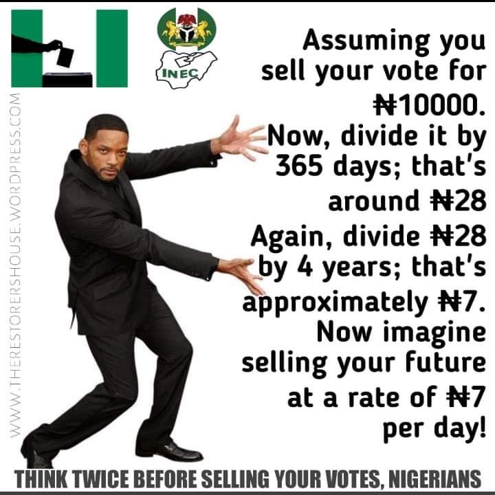 PortHacourtPlug's tweet photo. As the elections year draws closer, we should join the campaign against vote selling

The #Nigerian we want, we only come through our joint effort

#TOHSPOILERS #WilderHelenius #PrayForRicoSwavey https://t.co/oDrwA7e1ms