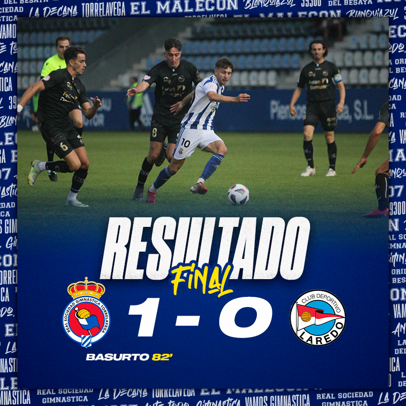 RSGimnastica's tweet photo. ⏹️ ¡FINAL EN EL MALECÓN!

💙🤍 ¡EL PRIMER DERBI DE LA TEMPORADA ES PARA LA REAL SOCIEDAD GIMNÁSTICA!

#RSGimnastica 1 - 0 @CDLaredo 

#AnteTodoGimnastica #SegundaFederacion https://t.co/I0VCsUEuNM