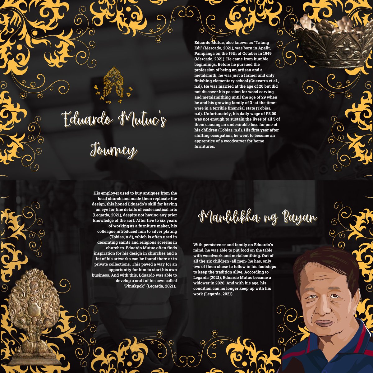 MuseoMutuc's tweet photo. EDUARDO MUTUC'S Journey

Eduardo Mutuc is Gamaba Awardee who has dedicated his life to creating religious and secular art. 

#GawadManlilikhaNgBayan
#NationalLivingTreasure
#EduardoMutuc
#MutucMuseo https://t.co/YCzKqutyVH