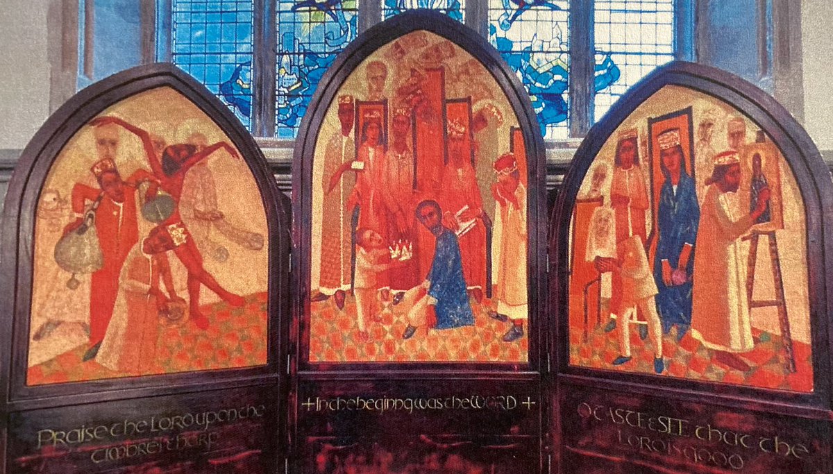 heartchitecture's tweet photo. When I’ve got a Sunday away from @StJPiccadilly I go to my local parish @stlukesholloway. It’s great. Today’s Eucharist was especially great thanks to @MartinWroe preaching about this altarpiece and recommending an arty book too. @JohnMckenzie17 @Rhiroberts @lukesitalsingh https://t.co/6YGWdG2Edd