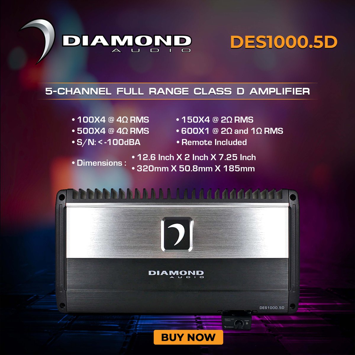 diamondaudiousa's tweet image. Smaller than the previous generation and constructed with the same footprint dimensions for all models, these amplifiers have been engineered to sound even more dynamic and to deliver optimal rated power at all impedance levels! 
#dynamic #compactsize #highefficiency