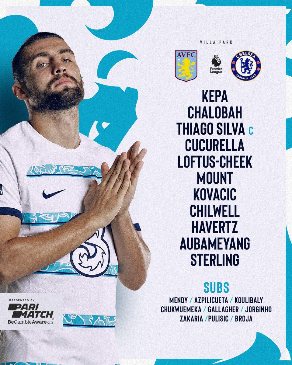 ChelseaFC's tweet photo. Chelsea team news is in! 🤝

@ParimatchGlobal | #AvlChe https://t.co/lYTOdyKuA8