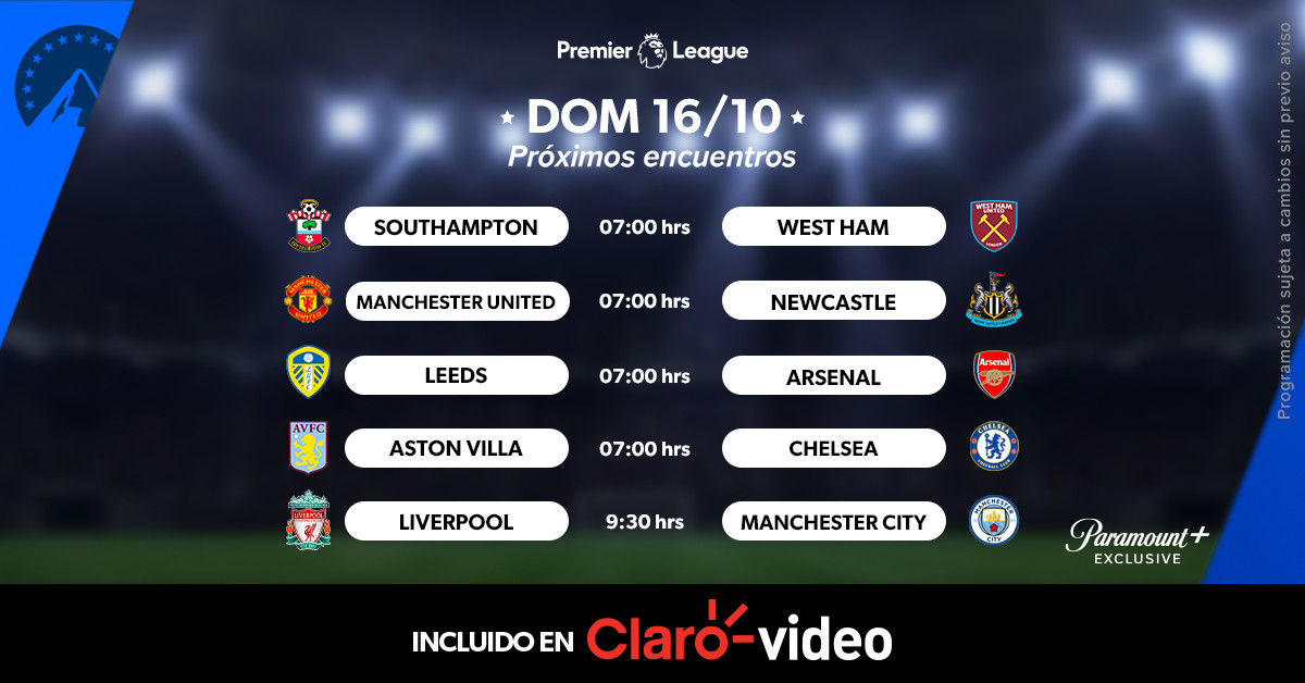 ClaroVideoCENAM's tweet photo. El cierre de la Jornada 11 nos trae el encuentro entre Liverpool y Manchester City, ¿Quién ganará? ⚽️

 No te pierdas #LaPremierEnParamount, incluido en #ClaroVideo: https://t.co/wT4Ong2TyC 🤩💻. https://t.co/KXHRjNsu9R