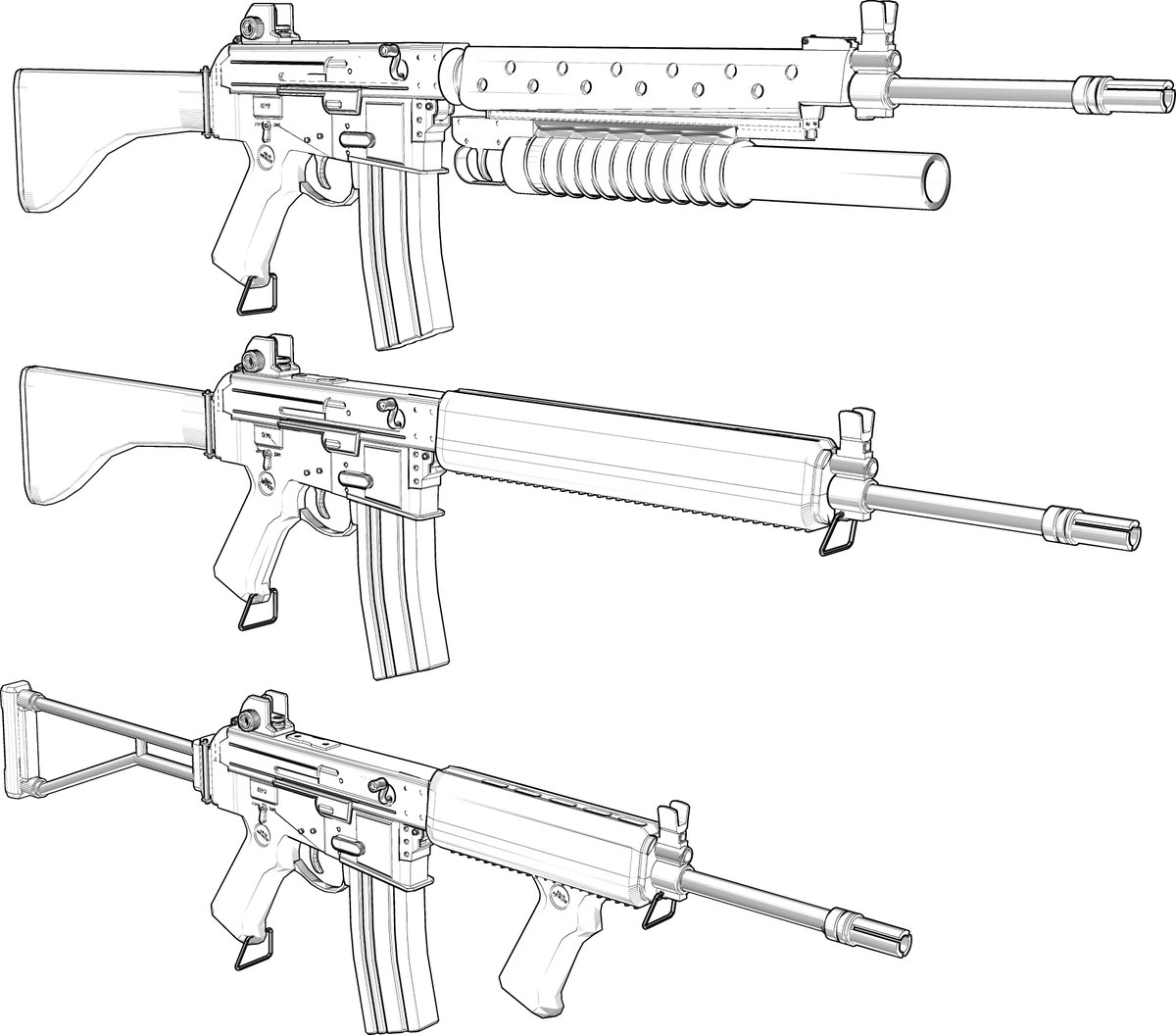 僕も昔AR-18好きすぎてクリスタ素材にしたんだ。便乗して宣伝しちゃおう。あなたの漫画に登場する悪党に持たせる鉄砲に悩んでるならAR-18は如何?
3D自動小銃B by ふとしSLIM https://t.co/Vjf3BVkbm5 #clipstudio