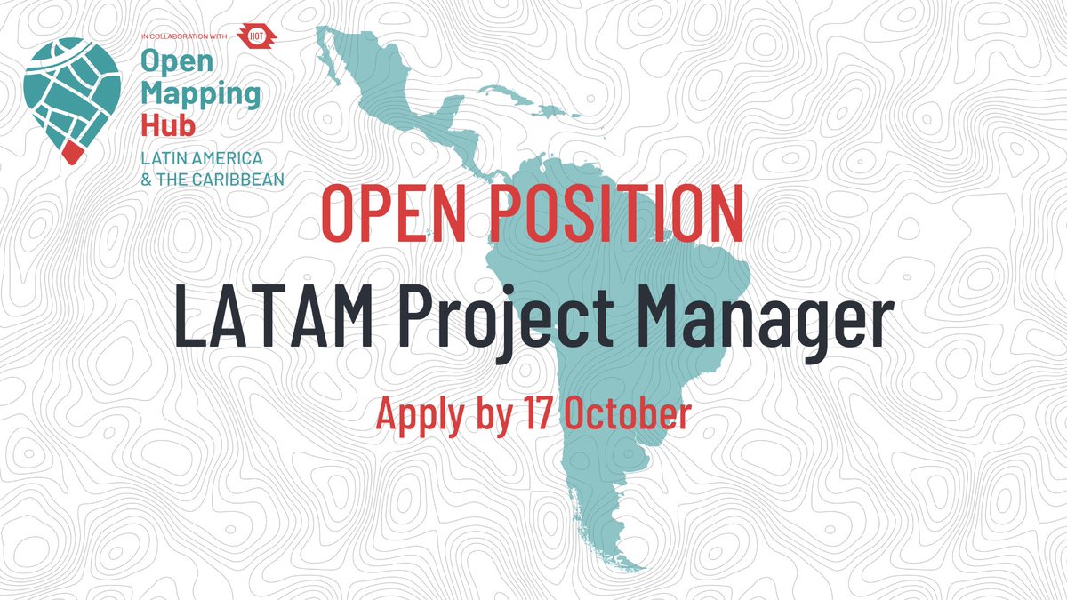 hotosm's tweet photo. The #LATAM team is hiring a Project Manager!

We are looking for someone with experience in end-to-end project management and tooling, monitoring and evaluation, and ability to learn and adapt in new contexts.

Tomorrow is the last day to apply! https://t.co/hcaXYa2jDu https://t.co/4daYSh00I7