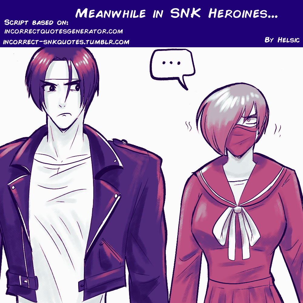 helsic's tweet photo. #KOFtober day 16: Love.
Missx in SNK Heroines is having trouble pretending~
#Kyokusanagi #Missx #Ioriyagami #SNKH https://t.co/CdfbGkSBt0