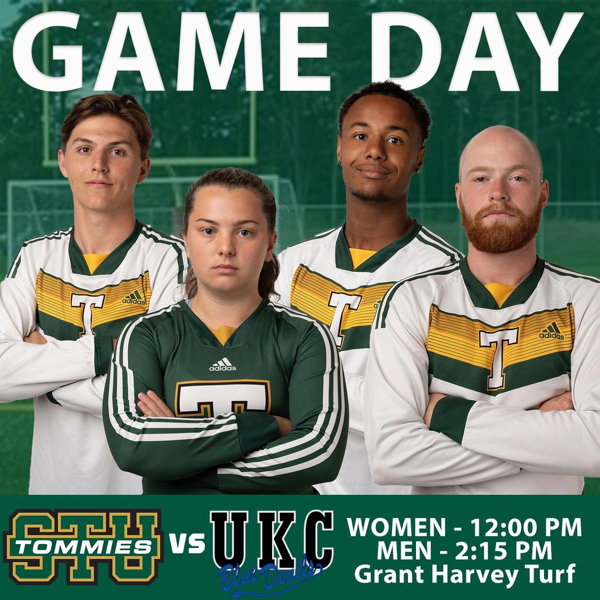 It's GRAD DAY! 

Come cheer on your Tommie Grads as the team takes on UKC in their last home game of the season. We would like to thank Kait, Brett, CHI and Ryan for their dedication to our program over the last 4-5 years!

Women kick off at 12:00pm and Men kick off at 2:15pm.