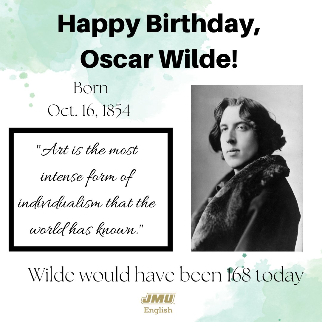 Oscar Wilde would have been 168 today.