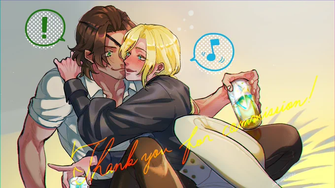 またしてもご依頼ありがとうございましたー素敵カプまた描かせてもろて……ありがてぇ……ありがてぇ……めちゃ楽しかったです(元気な声) 
