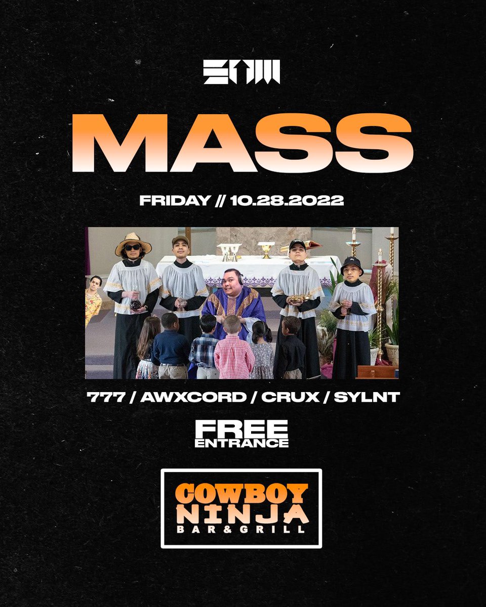 STRAIGHTUPJED's tweet photo. 👻 MASS 🎃
1 NIGHT ONLY
FREE 
10.28.2022

@cruxmp3 
@djsylnt 
@awxcord_ 
@777AVERY https://t.co/joe3qNqdXV