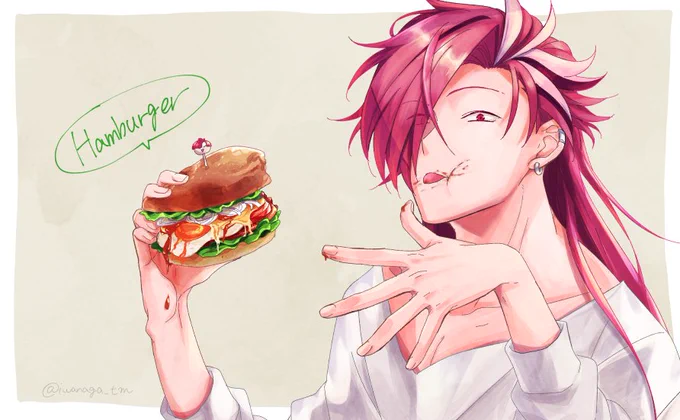 ハンバーガーもぐもぐ高杉 #FGO #高杉晋作 #もぐもぐ高杉シリーズ 
