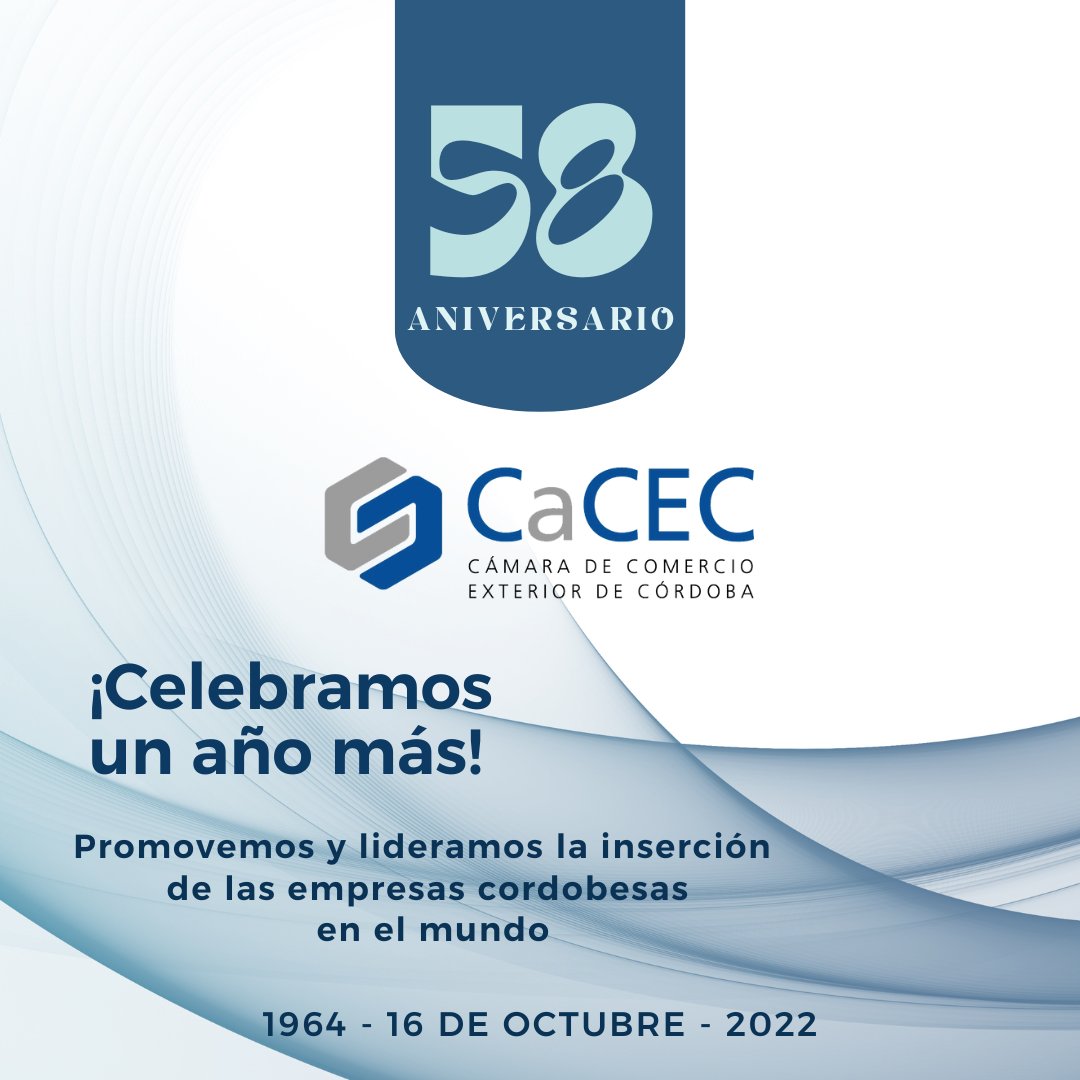 CaCECba's tweet photo. 🎉¡Hoy es nuestro 58 cumpleaños! 🎉🎈
🎆 Celebramos junto a nuestros Socios, Directores,  Staff y Entidades colegas este nuevo aniversario que nos enorgullece por el largo camino transitado.
¡Felicidades, querida Cámara!
#58Aniversario #CaCEC #socioestrategico https://t.co/hsMN5HKUnt