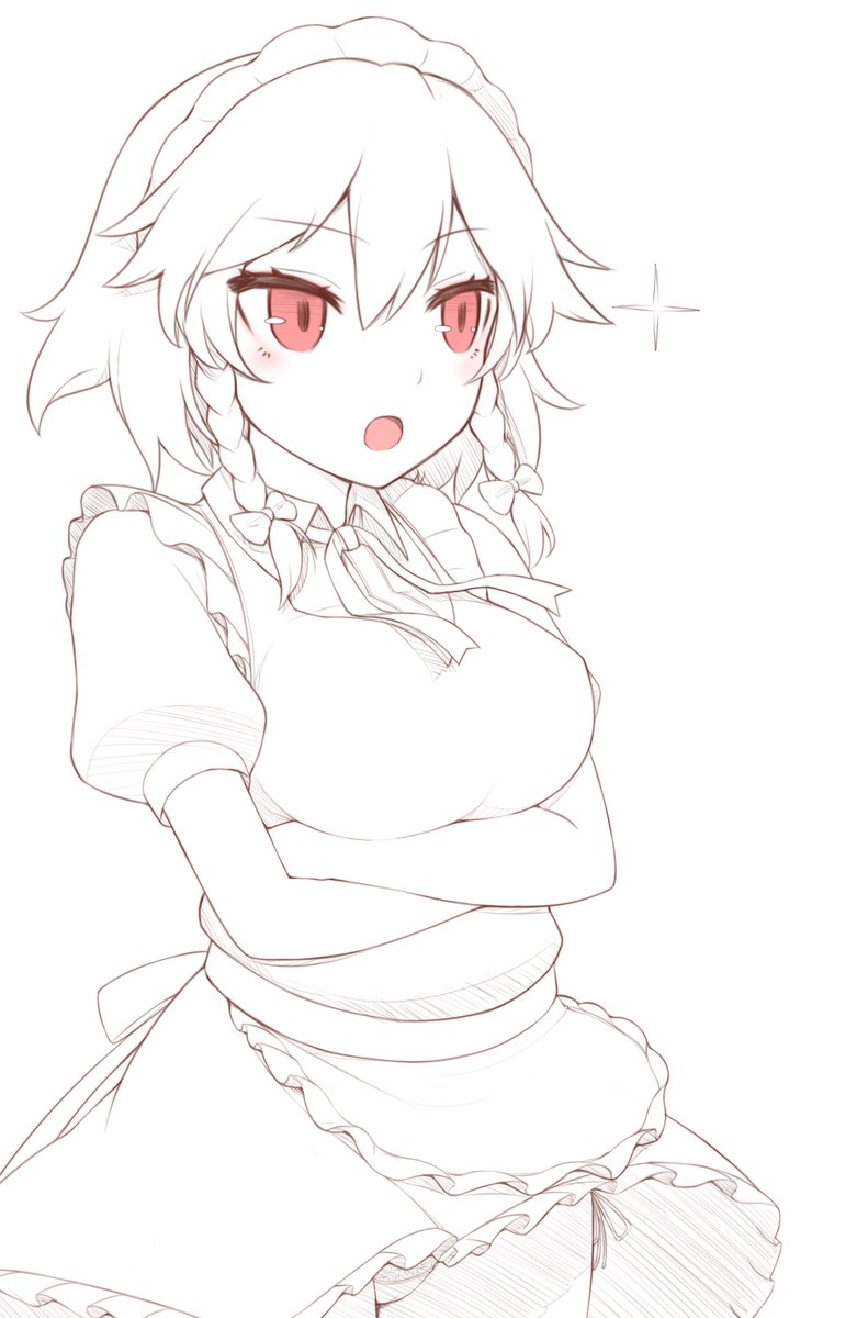 WIP
今週は休日が返上されたので線画だけの咲夜さんです。
レミリアと小ネタ漫画で絡む予定です(未定) 