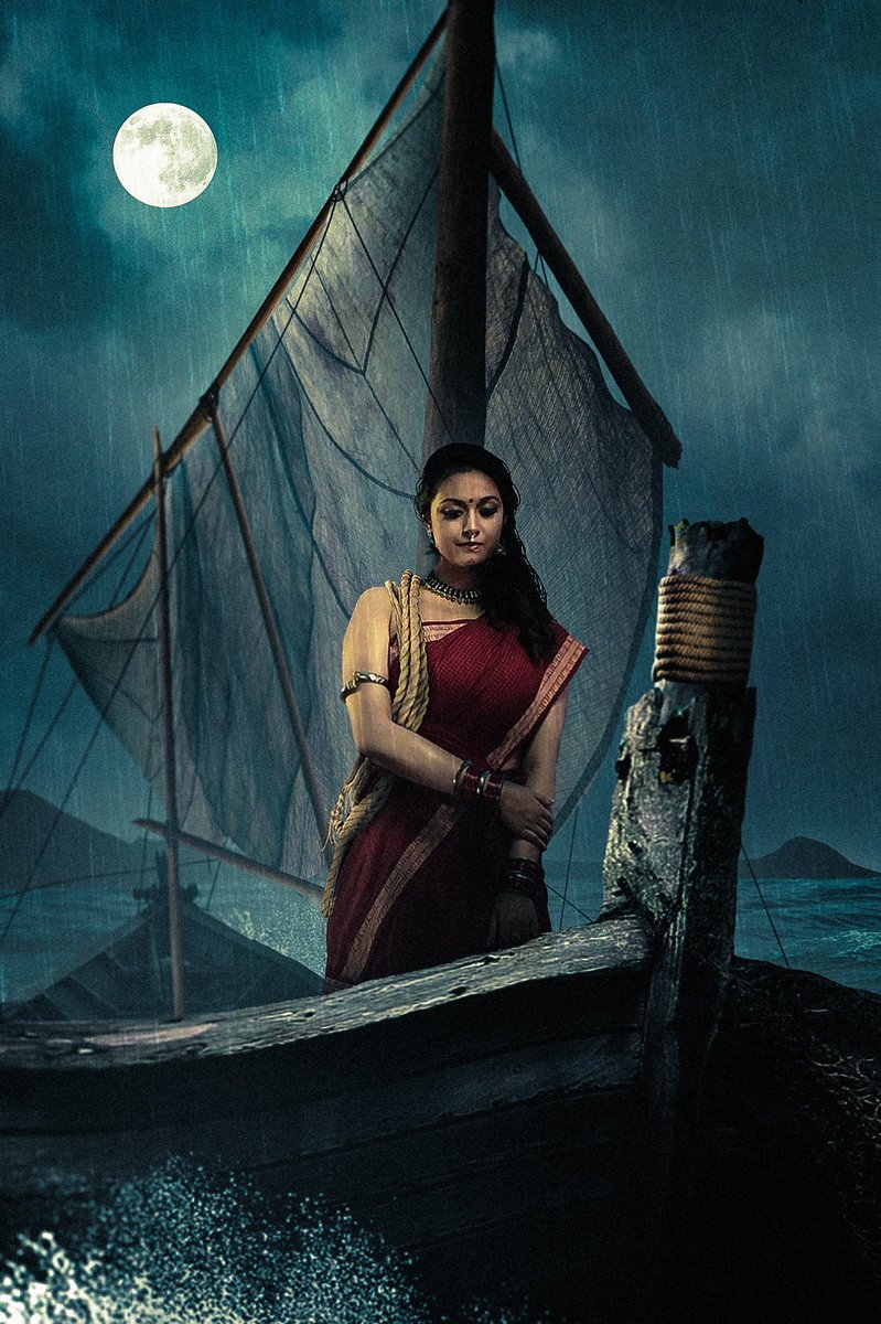 Paadhai maarum megam, engo tholaindhaval dhaano⛵🌊🎼 Happiest birthday to the #queenofhearts and the prettiest @KeerthyOfficial 😇❤️♥️ #conceptart on #Poonguzhali @TrendsKeerthy Costly miss🥺💜 #HBDKeerthySuresh #ponniyinselvan #ps1 #Alaikadal