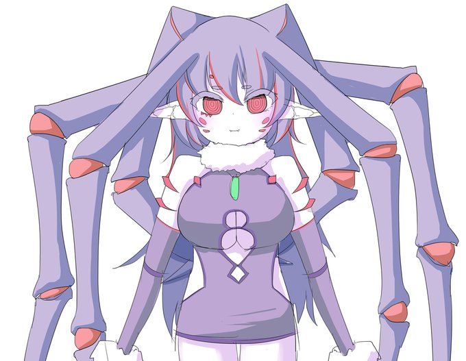 だいぶ前にデザインした頭が蜘蛛足のVtuberみたいなキャラいるんだけど冷静に考えて横幅取りすぎて邪魔だよな、ってなってボツになった子 