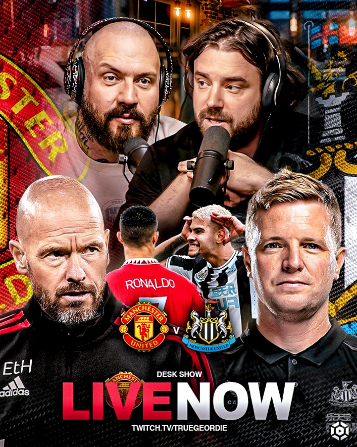🚨 WE ARE LIVE 🚨 Can Newcastle leapfrog United and close the gap on the top 4? Man United vs Newcastle is LIVE NOW! twitch.tv/truegeordie