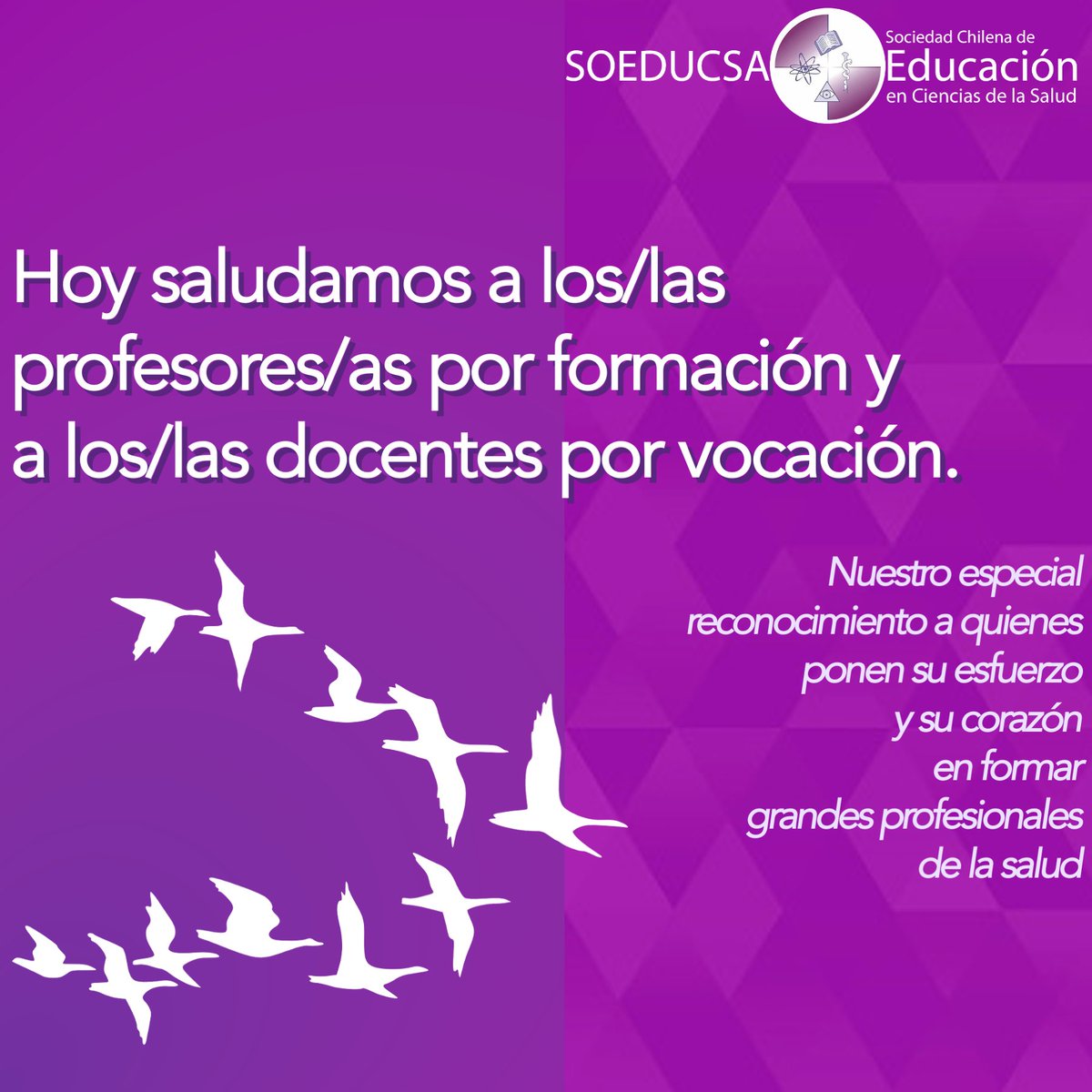 soeducsa's tweet image. SOEDUCSA saluda el día de hoy a quienes han asumido el rol de profesores/as por formación y a quienes, desde esa disciplina y desde otras, han asumido la tarea docente por vocación.

Gracias por educar. Gracias por aprender. Gracias por soñar.

#educacionmedica #educacion #meded