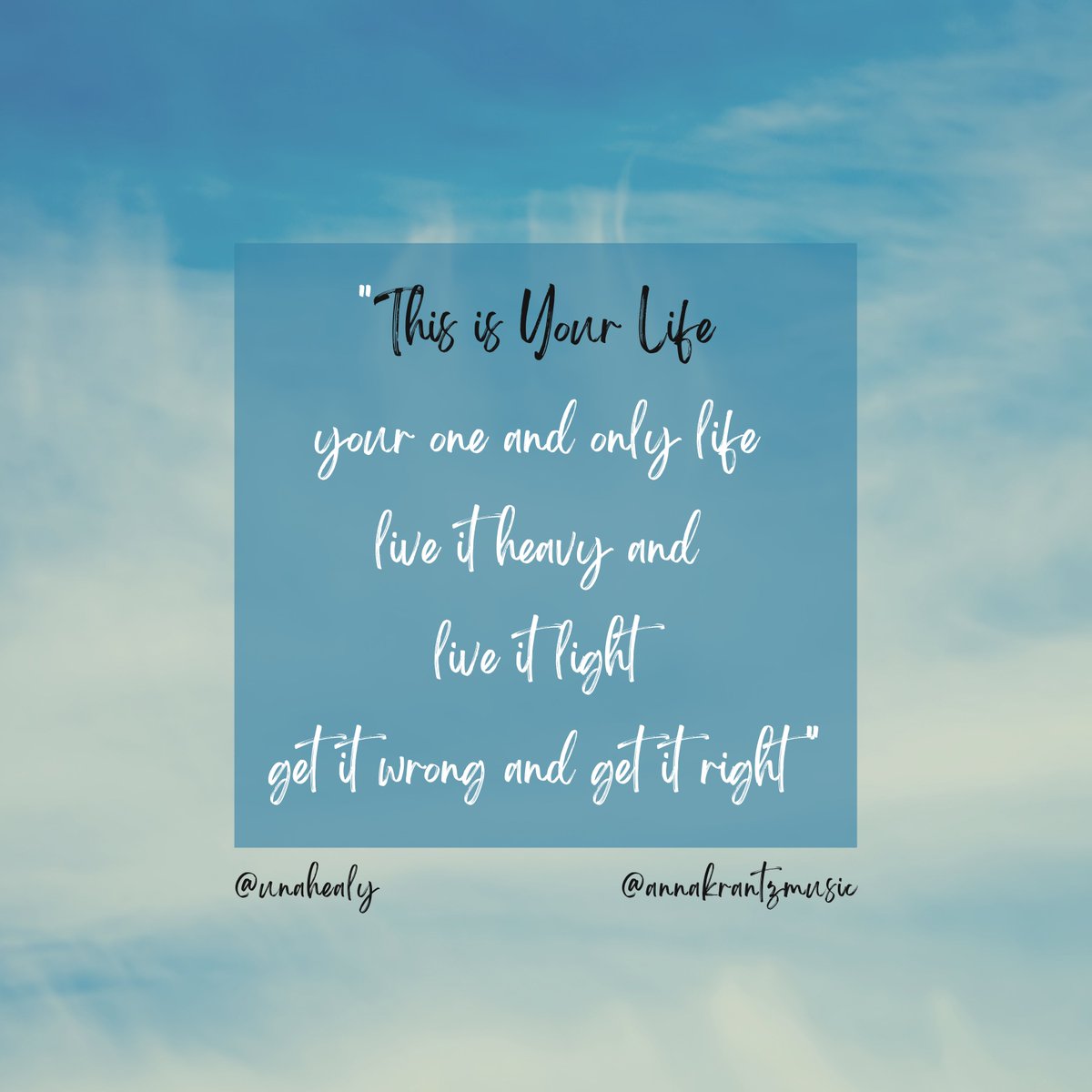 UnaHealy's tweet photo. What's your favourite lyric? ✨☁️

#ThisisYourLife #UnaHealy #AnnaKrantz #NewRelease #OutNow https://t.co/zG98D7SJUy