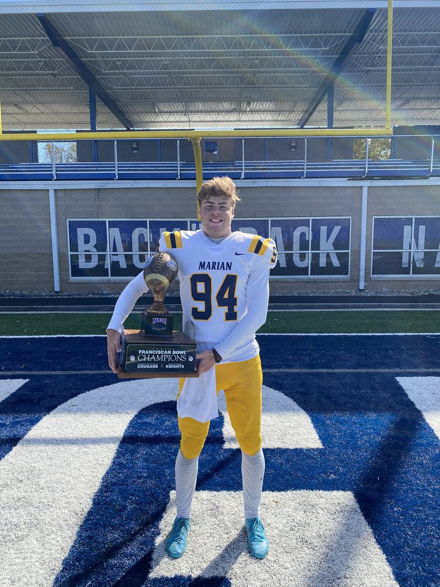MarianCentralFB's tweet image. Marian University and Marian Central football alum @MarlonPomili are back to back Franciscan Bowl Champs! Congrats Marlon and @MarianUFootball #OneHeartbeat #CanesinCollege
