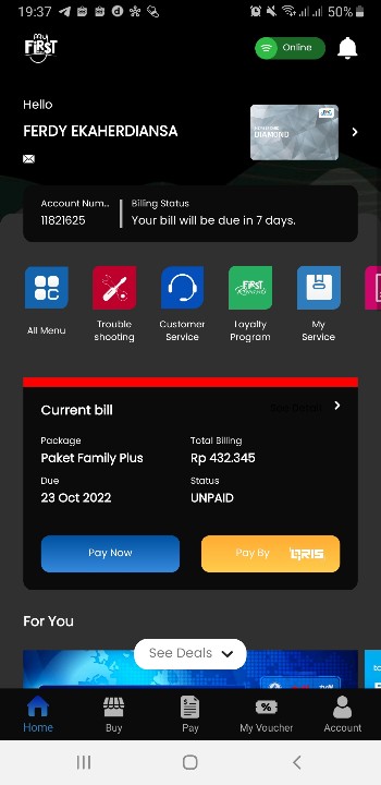 Ferdyphiloz's tweet photo. @FirstMediaCares udah di cek tapi statusnya masih unpaid padahal sudah bayar https://t.co/E2k6cxGMMv