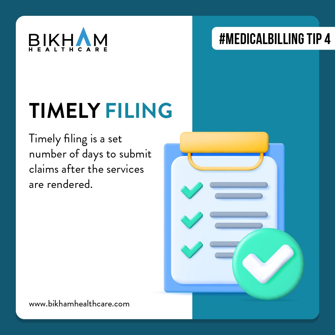 bikhamhealth's tweet photo. Submit your claims as soon as you can to avoid denials. Not all insurance companies have the same filing deadlines.
Follow us for more tips.
#bikhamhealthcare #healthcarefinance #financialmanagement #medicalbilling #medicalcoding #rcmtechnologies #denialmanagement #physician https://t.co/1DVsMtyZkL