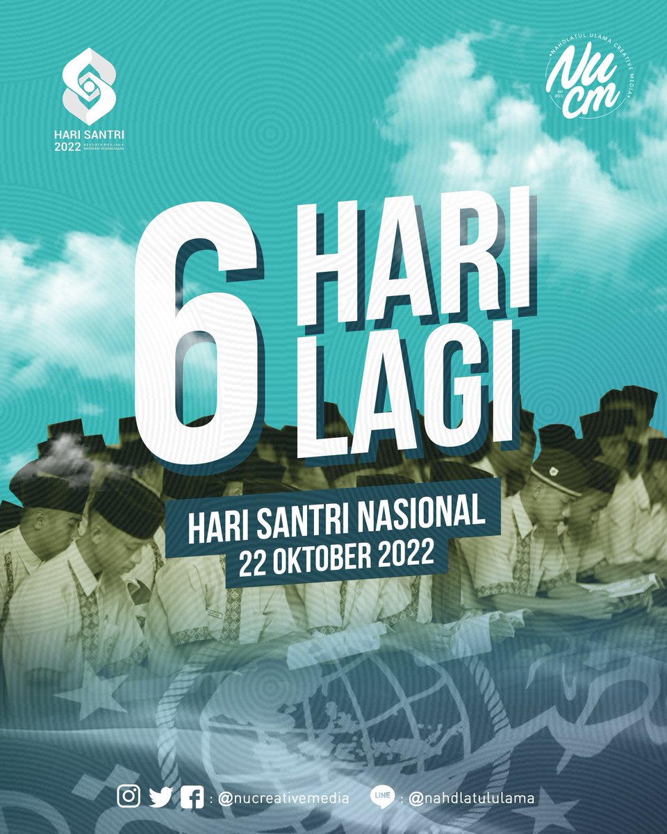 NUCreativeMedia's tweet photo. 6 hari menuju hari Santri Nasional, yuk share kegiatan Pondok Pesantren dan Madrasah kalian😆

#nucreativemedia #harisantrinasional https://t.co/1p1S8Rc8w7
