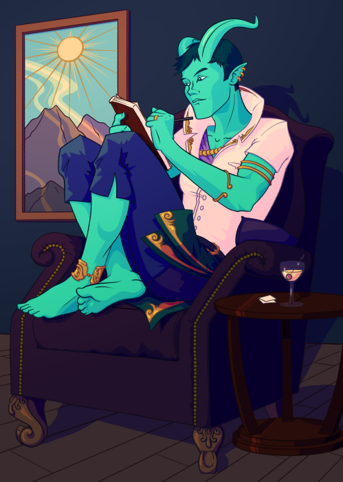 This is an older piece. I was playing D&amp;D with the kids and I played Rune, this pirate paladin. #dungeonsanddragons #tiefling