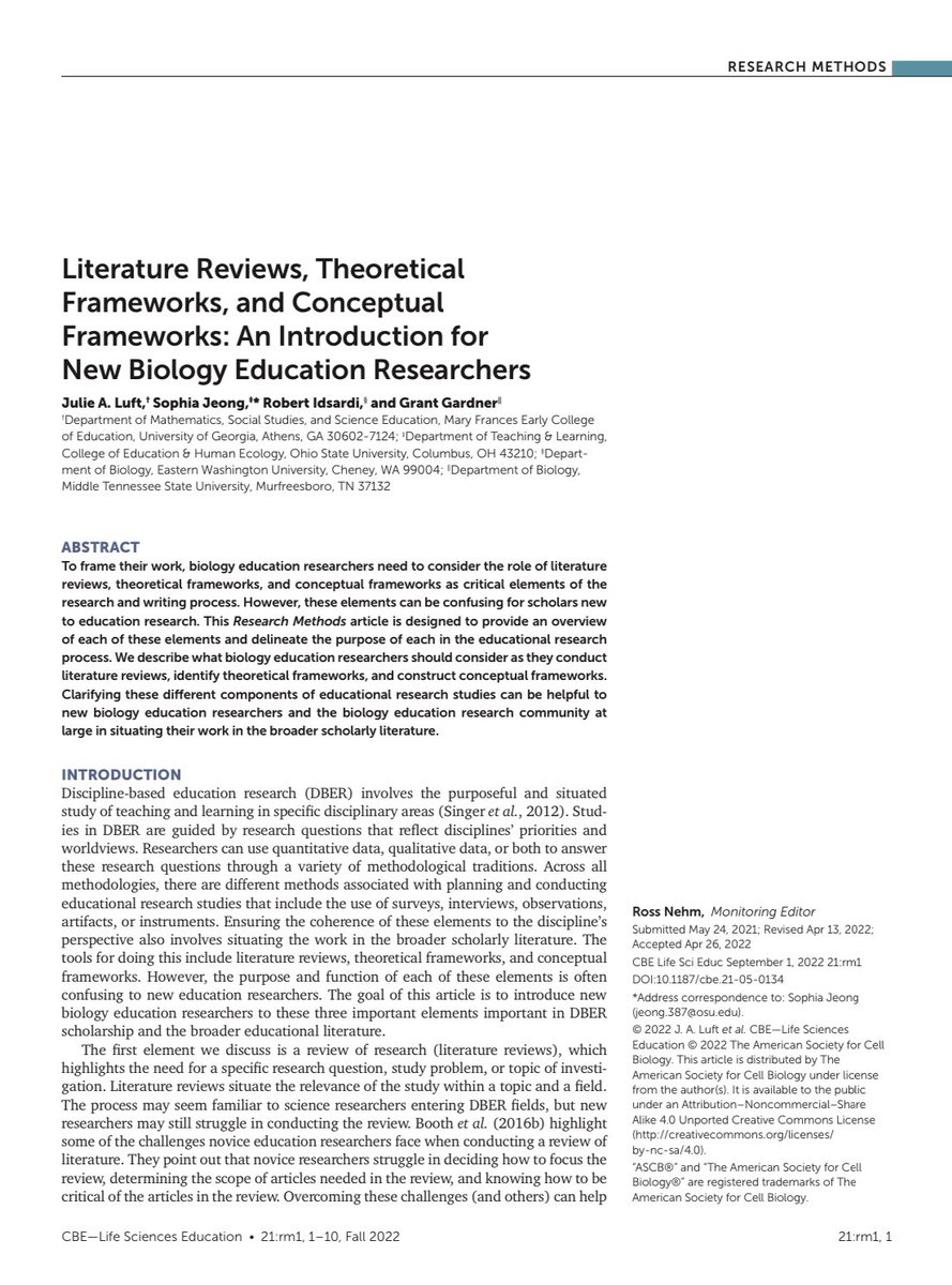 ¿Cómo hacer una revisión de la literatura, marco teórico y conceptual? #ciencia ♾️ lifescied.org/doi/pdf/10.118…