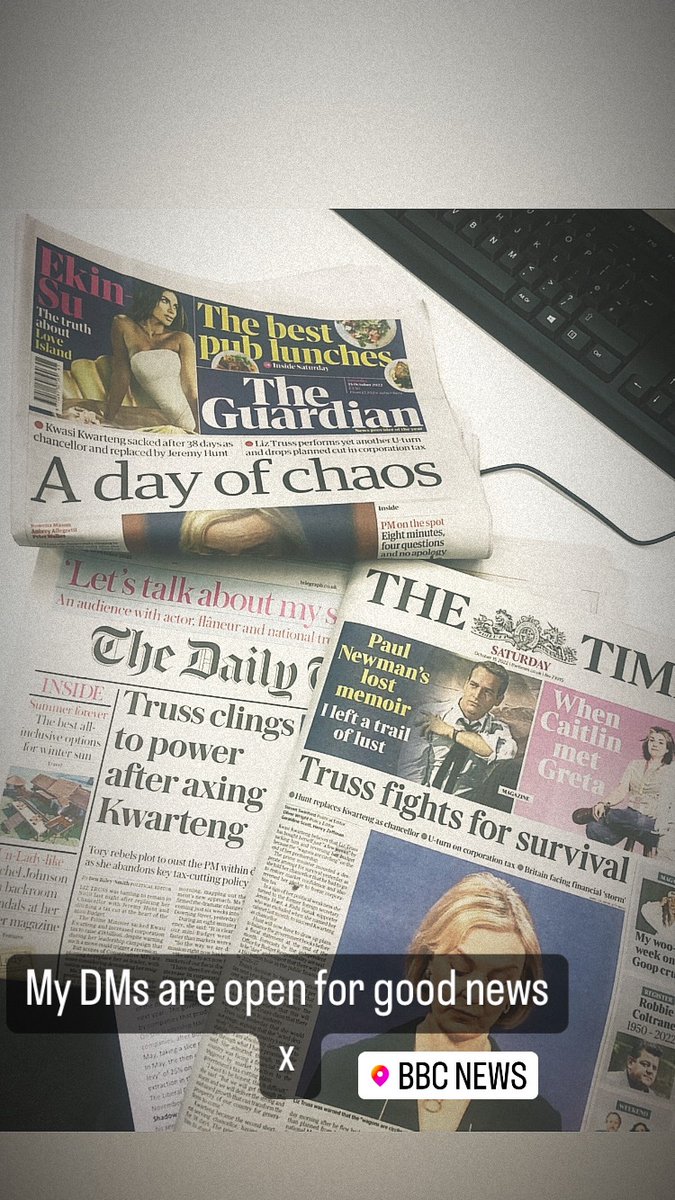 DearbhlaGavin's tweet photo. My DMs are open for good news…in truth, there is nowhere else a biz slash political journo would want to have been this week! Honored to have played a teeny tiny part of coverage. Listen back wherever you get your podcasts etc. What a team! @BBCNews https://t.co/KLsCFEjllF