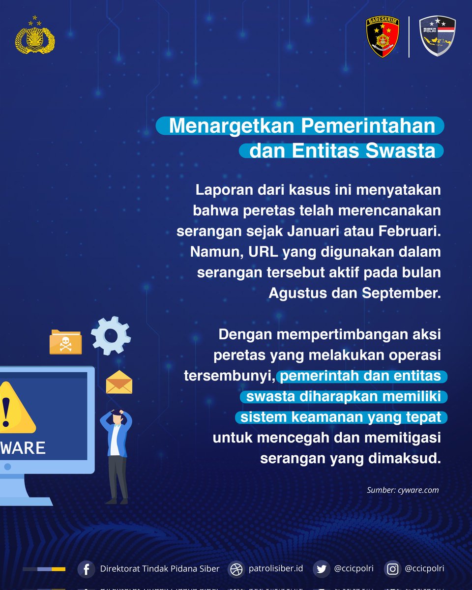 CCICPolri's tweet photo. ⚠️Waspada! Sebuah Malware Bisa Disusupkan Melalui File Power Point! 

Sebuah laporan mengungkapkan adanya sebuah kasus malware disusupkan melalui sebuah file Power Point. 

Kasus disusupkannua malware jenis Graphite tsb mengincar entitas pemerintah serta swasta.

#CCICPolri https://t.co/gNSt4XMOof
