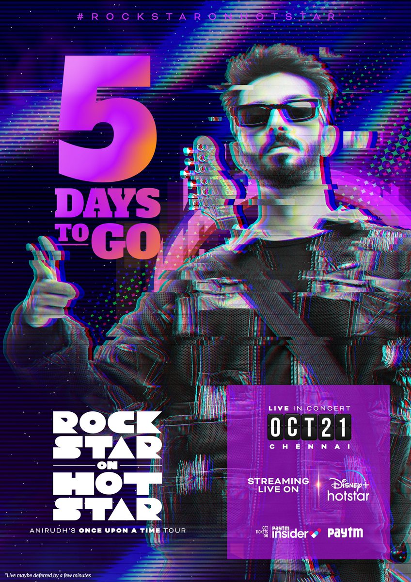 5 days to go chennai!🕺🏻💃🏻 bit.ly/RockstarOnHots… #OnceUponATime tour! Let’s go crazy! @disneyplusHSTam @DisneyPlusHS @vijaytelevision