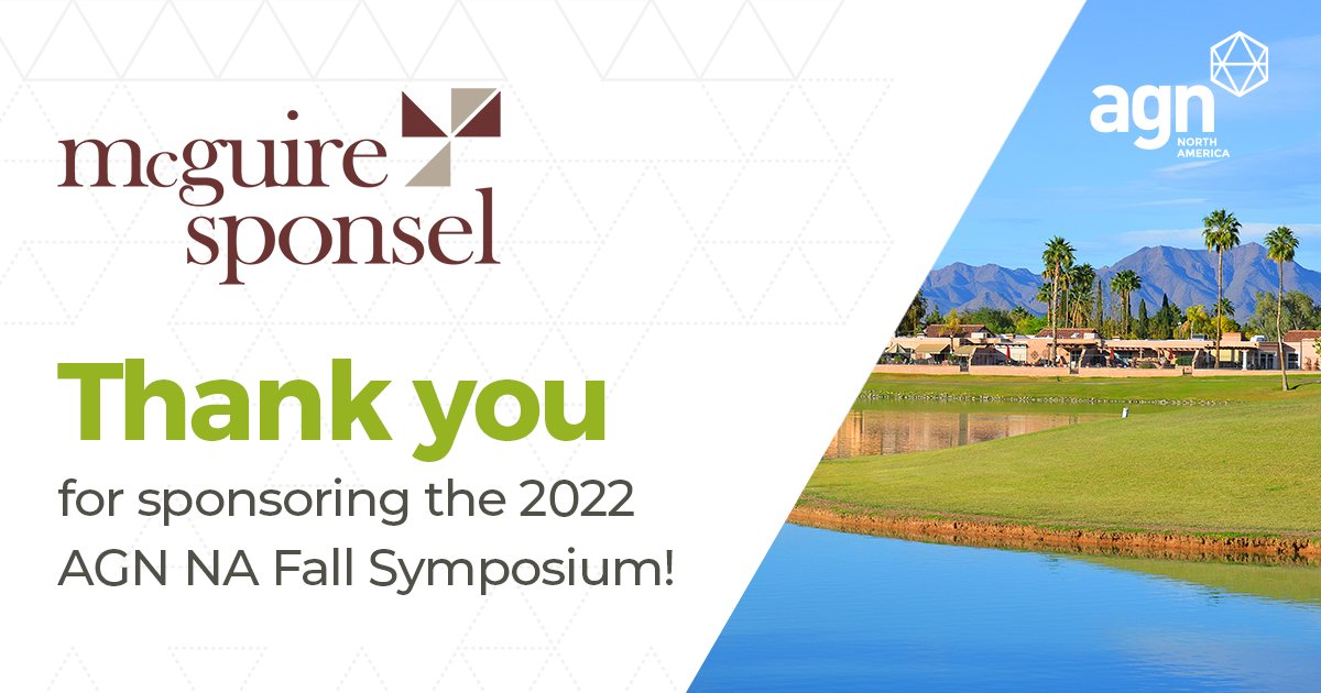AGNIntl's tweet photo. Thank you, McGuire Sponsel, for your sponsorship of our upcoming 2022 Fall Symposium in Scottsdale!
Learn more and connect...
https://t.co/NVtpKxqw4v
@mcguiresponsel
#NAFS2022
We look forward to seeing delegates on 19th October! Visit https://t.co/gQoONcm9Zy for more info! https://t.co/tuUB7uf5dM