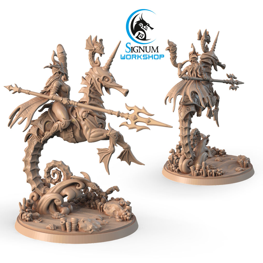 AnimaGamesUK's tweet photo. When Sharks, Eels and Turtles aren't enough - why not ride into battle on a massive Seahorse?! Latest Ulmie Underwater Empire releases available now! https://t.co/YqzyDESoVH #Fantasy #Signum #Workshop #Deepkin #FishElves #Idoneth #RPG #Tabletop #Wargaming #TTRPG https://t.co/sgwqgMtOhv