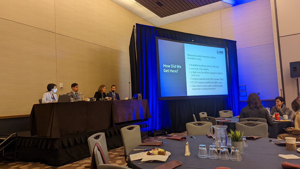 APApsychiatric's tweet photo. Kicking off day 2 of #APASAC22 with a panel discussion on the history and future of @988Lifeline. https://t.co/8S4aDSPRTt