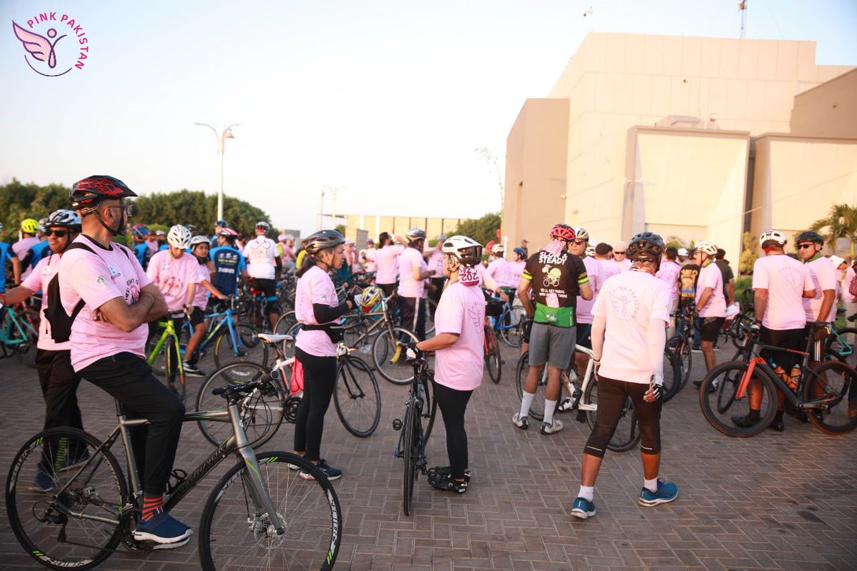 PakistanPink's tweet photo. Pink Pakistan Trust held a "Pinktober Breast Cancer Awareness Bicycle Ride" today, October 16, 2022, at EMAAR Karachi.
We would like to thank all the sponsors and participants who took part in the ride.

#PinkPakistan #drzubaidaqazi #BreastCancerAwarenessMonth #breastcancer https://t.co/mMIIYkFUoY