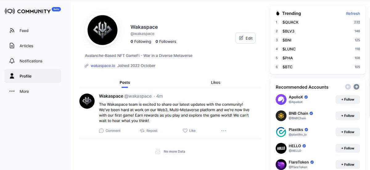 We are privileged to have early access to this "Live Discussion Board" function on <a href="/CoinMarketCap/">CoinMarketCap</a>
.
Thank you for this exciting test drive, Join #Wakaspace for real time discussion at: coinmarketcap.com/community/prof…