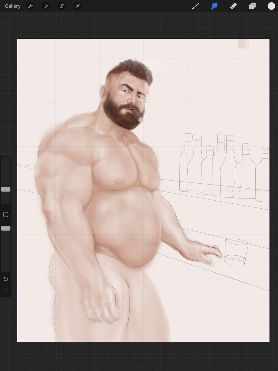 Superclusterx's tweet photo. Rendering process. 13 hrs so far at this stage 🤓 

#procreate #art #musclebear https://t.co/n7mq3lgi7l