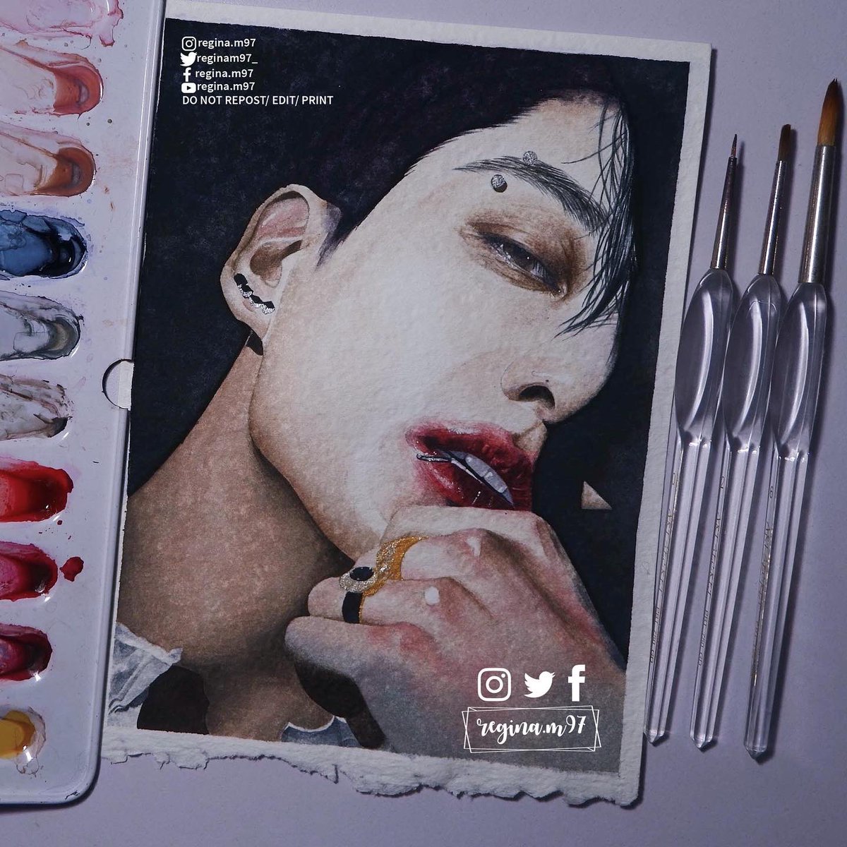 reginam97_'s tweet photo. #JUNGKOOK #JK #BTSFANART #BTS #WATERCOLOR https://t.co/RC3yKbOOGo