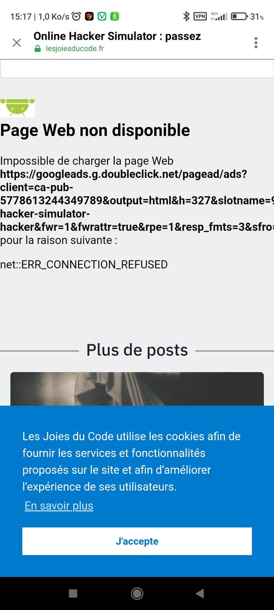 _adriend_'s tweet photo. Bonjour @lesjoiesducode ,
Où se trouve le bouton pour refuser aussi facilement les cookies que de les accepter ? Comme le demande la @CNIL ? https://t.co/KRimLgjMUg