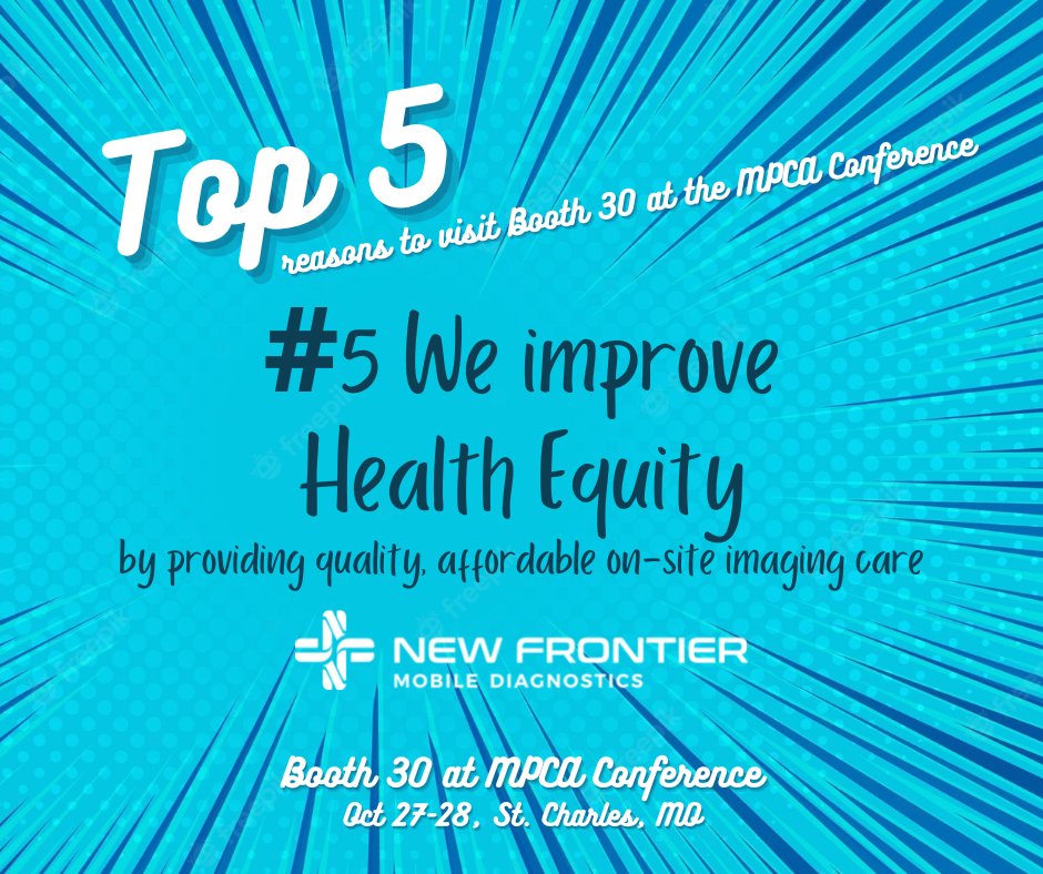 NewFrontierMD's tweet photo. Top 5 Reasons to visit NFMD in Booth 30 at the MPCA Annual Conference - #5 NFMD improves #HealthEquity and #AccesstoCare...

For more information, visit: https://t.co/CfU9kIhI5A https://t.co/d8SL8dUHzF